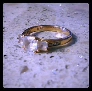 2 tgwWhite Sapphire size 7 Diamond Engagement Ring